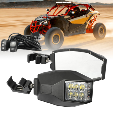sxs polaris can-am utv rzrアルミニウムリアビューミラーターンライト
