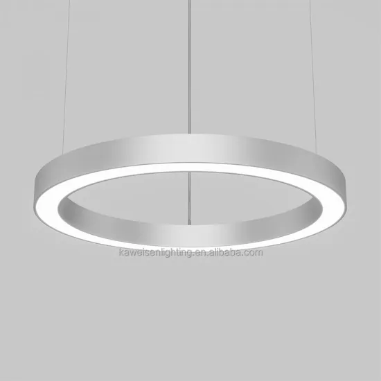 75cm Diameter Round Ring LED Pendant Light with Minimalist Silver Frame and Aluminum Profile Driver - External Suspended Lighting