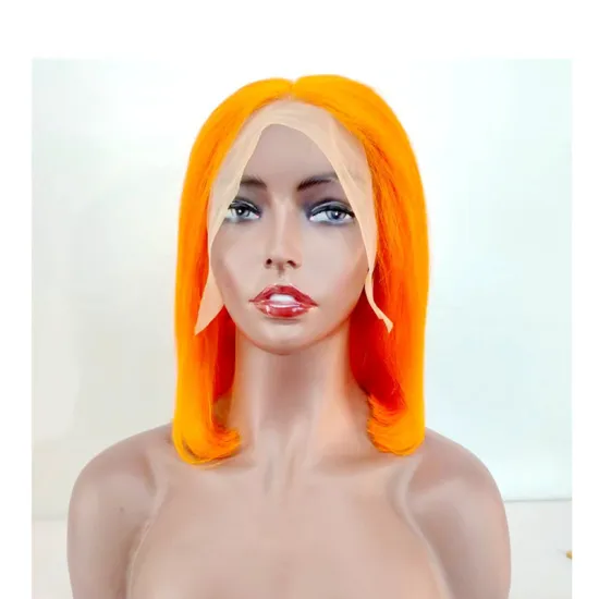Wholesale Swiss Transparent HD Full Lace Wig Brazilian Ombre Coloful Short Human Hair Lace Front Wigs Colored Bob Wig