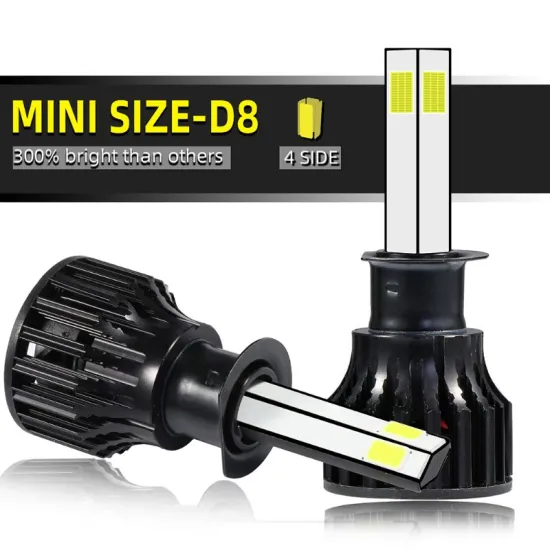 4 Sides 9005/9006/H1/H7/H11 LED Headlight High or Low Beam Bulbs 1800W 216000LM 6000K White 2Pcs