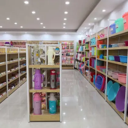 Wooden Cosmetic Display Rack 5 Layer Miniso Shelf