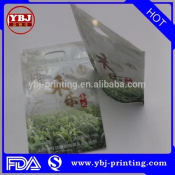 Aluminum resealable stand up zipper plastic tea packaging bag