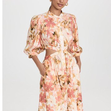 Temperament Open back Floral Dress