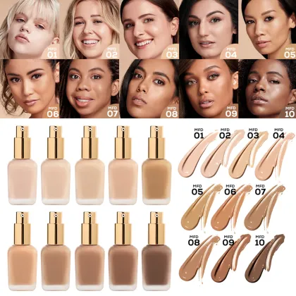 Vegan Waterproof Liquid Foundation: Private Label Organic Cosmetics Moisturizer Concealer for Dark Skin