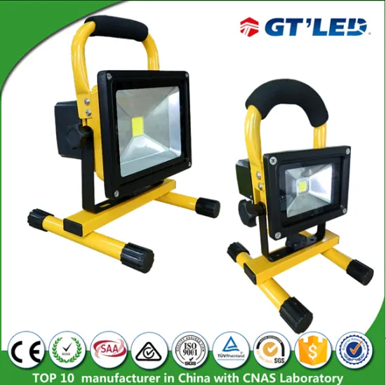 high lumens 20W Rechargeable LED outdoor battery powered flood light, high power outdoor led flood light with battery