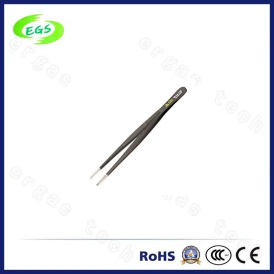 110mm Black Anti-Static ESD Plastic Tweezers