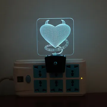 Heart Shape Mini Girls Gift: Light Sensor LED Plug-in Inserts for Bedside Night Lights