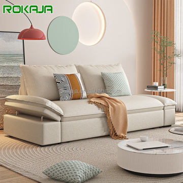 Modern Simple Foldable Fabric Sofa Bed for Living Room and Bedroom