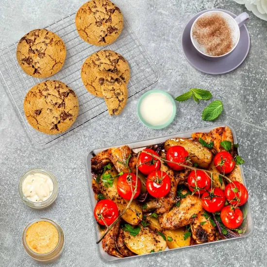 Commercial Stainless Steel Baking Trays with Cooling Rack and Trolley