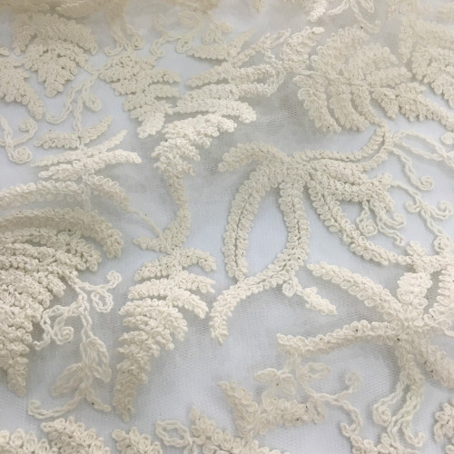 Garment Cotton Yarn Embroidery On Nylon Mesh