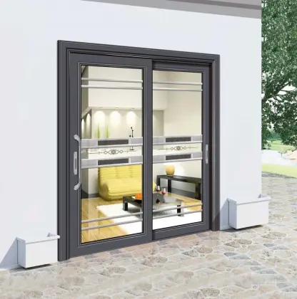 Double glass aluminum sliding door