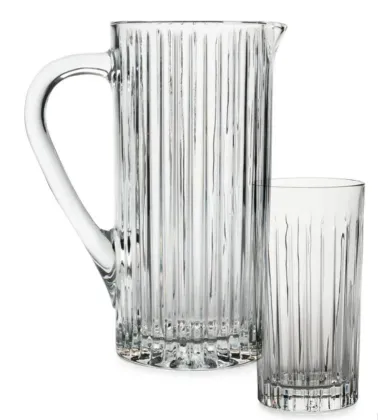 crystal glass ribbed drinking beverage water glasses