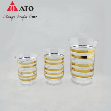 Clear Painting Tumbler drinking glass with Golden