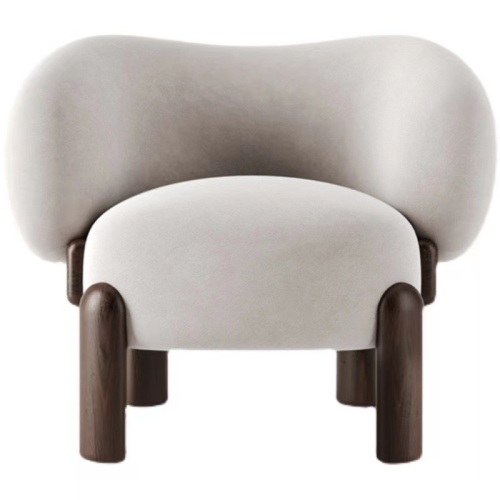 Nordic Furniture Reka Bentuk Modern Kayu Rekreasi Kain Kain Kerusi Teddy yang selesa untuk Rumah Tamu Ruang Tamu