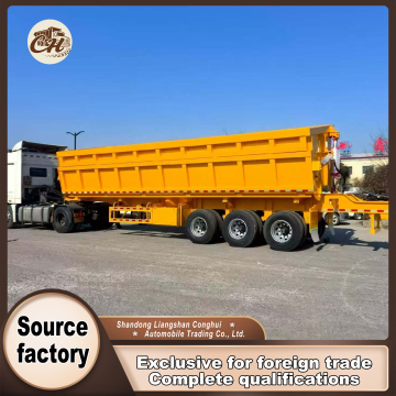 3 axle U-shaped side tipping dump trailer