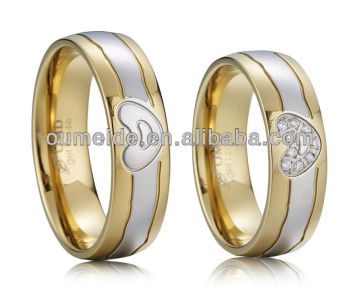 men's wedding & engagement silver band rings two tone rings 14k/18k