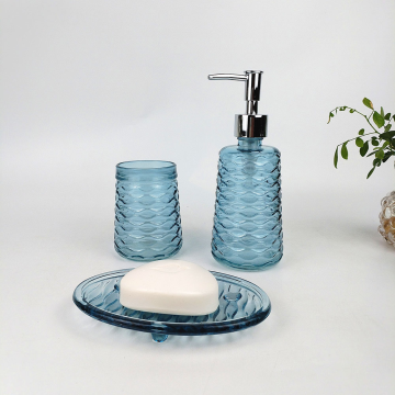 Aqua Wave texturerat glas badrumstillbehörsset