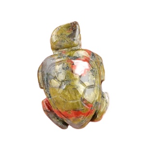 Unakite 1.0Inch Turtle Ornament Handmade Craved Animal Figurine Tortoise Sculpture for Home Decoration