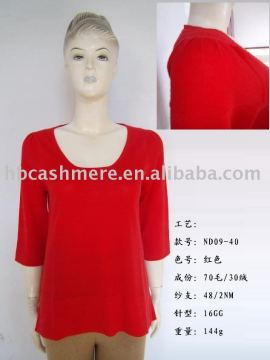women's blended sweater with short sleeves