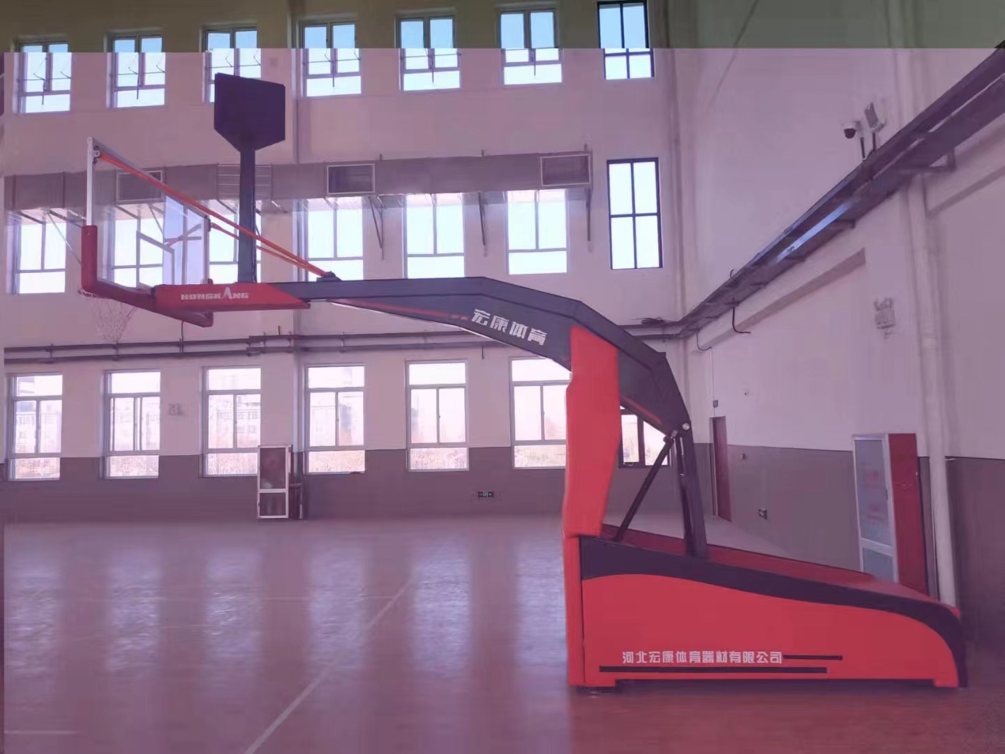 FIBA approved portable electric foldable Basketball Stand