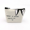 Cat element canvas coin purse