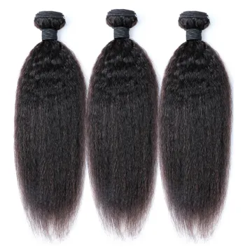 Annione hair Wholesale Brazilian yaki Human Hair Extensions Afro Kinky Straight Virgin Hair hundle