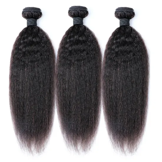 Annione hair Wholesale Brazilian yaki Human Hair Extensions Afro Kinky Straight Virgin Hair hundle