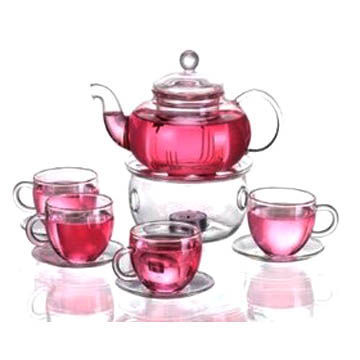New tea pot set, 1 pot and 4 or 6 glasses
