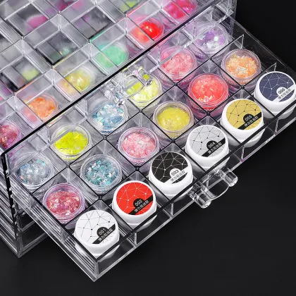 Nail Art Supplies Storage Box - 5 Layer Acrylic Nail Stickers Organizer