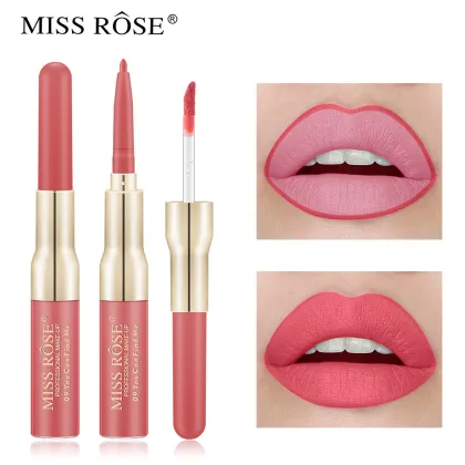 Hot Sale Double-Headed Lip Gloss & Liner | Matte, Waterproof Lip Glaze
