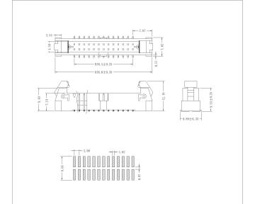 2,00 mm Ejector Header SMT med kort spärr