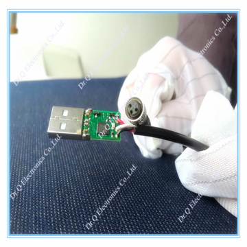 USB-Kabel,kundenspezifisch,mit bestueckter Leiterplatte f.Datenumwandlung,Kunststoffspritzteil Bauteile