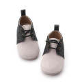 black oxfords Soft Leather Baby Prewalker Toddler shoes Supplier