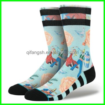 Colorful custom sublimation photo print socks