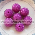 Newest 10*12MM Red Purple Fluorescence Resin Rhinestone Beads For Necklace
