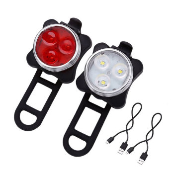 Ensemble d'éclairage à vélo de batterie rechargeable USB: accessoires de vélo à LED blanc et rouge imperméable avec fonction lanterne