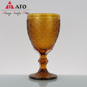 Тисненный дизайн Goblet Vintage Colored Red Wine Glas