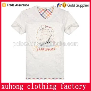 Customized OEM Service Plain V-Neck T Shirt