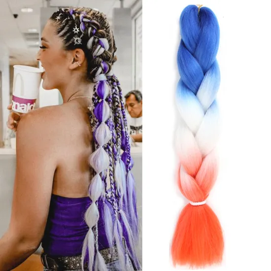Sharopul Ombre Color Jumbo Braiding Hair extension synthetic accessories wicks knots free Crochet Braid Hair
