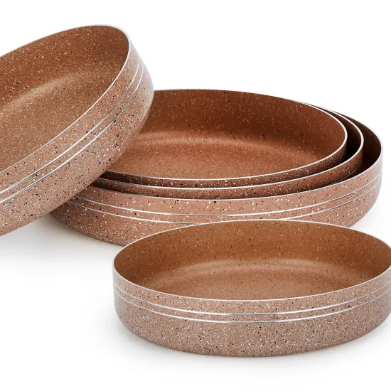 Aluminum Round Oven Tray Baking Pan with Non-Stick Marble Coating