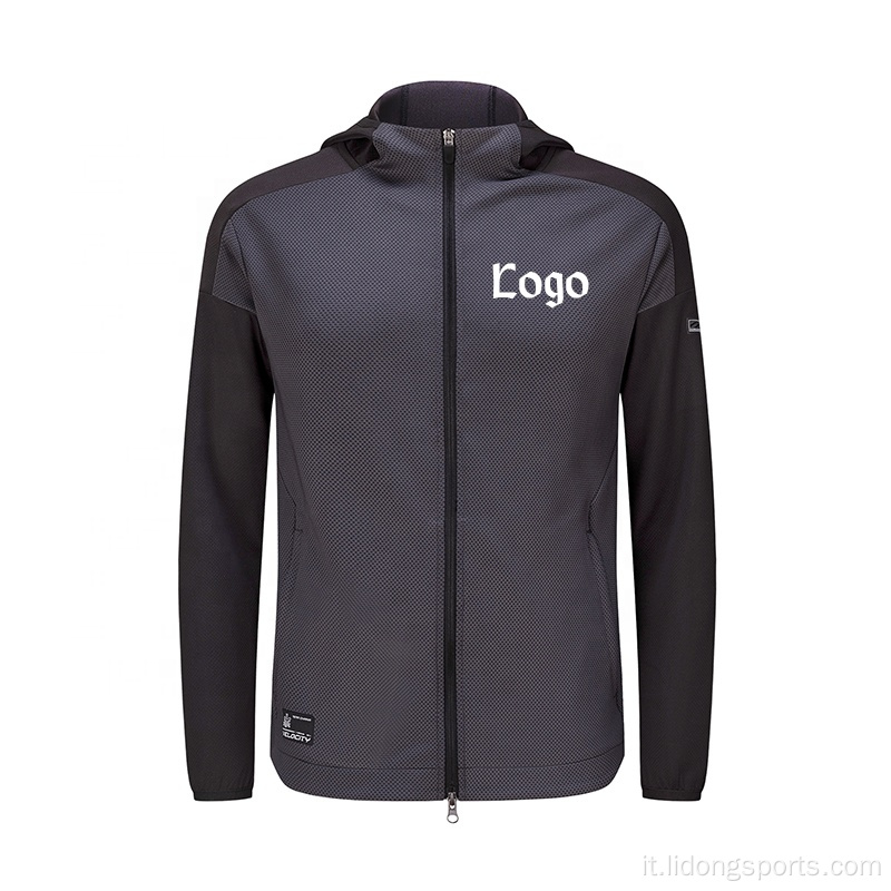 Con cappuccio sportivo casual a maniche lunghe logo personalizzato