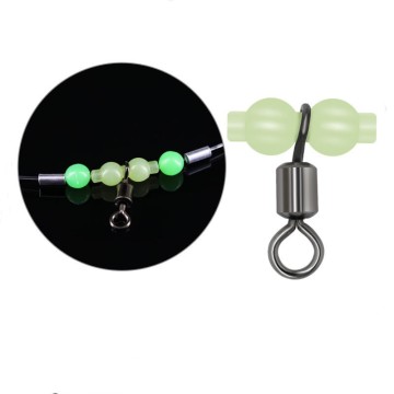 Luminous Cross Line Fluorescent Beads Swivel Fishing Connector