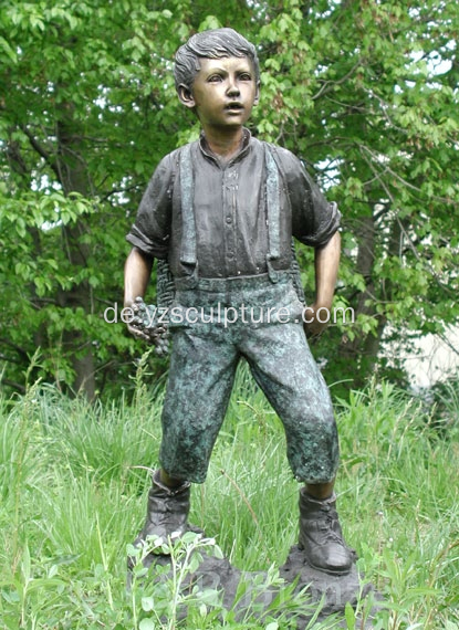 Bronze Leben Größe junge Skulptur für Verkauf