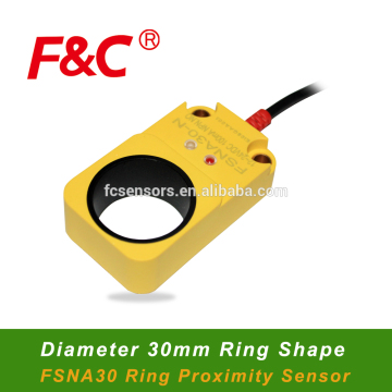 FSNA30 series Ring shape proximity switches, Diameter 30mm Hole, Large Falling Objects Detection.