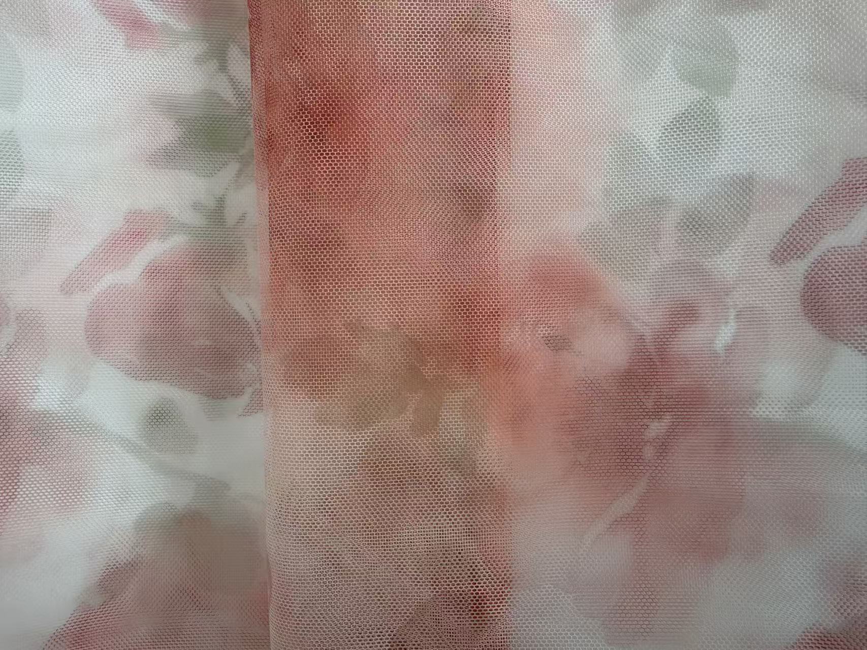 Lightweight Floral Digital Print Polyester Mesh