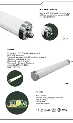 2ft 4ft 5ft Led Tubular Trip Roof Light Ip65 Waterproof Led Triproof Light Pmma Cove Anti-ammonia Led Poultry Lights