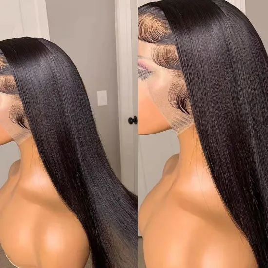 High Quality Raw Cambodian Hair Swiss Lace Wig For Black Women 100% Brazilian Virgin Cuticle Aligned Lace Front Human Hair Wig