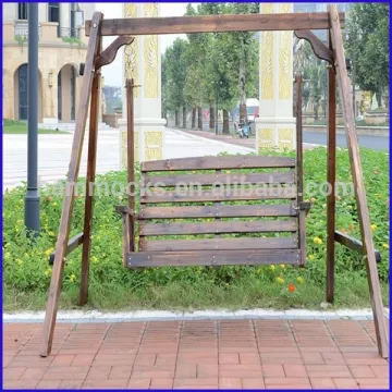 fashion outdoor wood hanging garden rocking chair swing