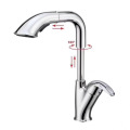 Chrome Pull Out Rotatable Bathroom Basin Faucet