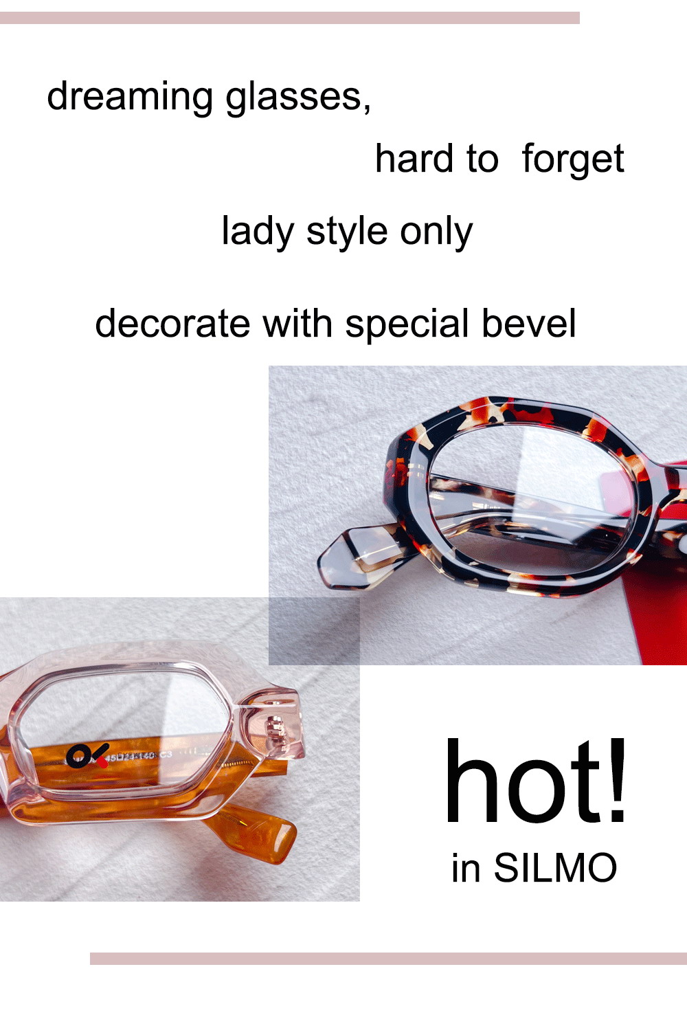 bevel acetate optical glasses frame